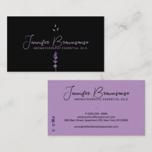 Black Lilac Purple Lavender Business Card