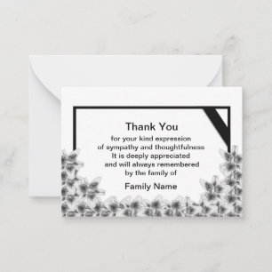 Black Lily Flower Thank You Card