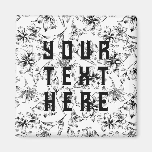 Black Lily Flowers Magnet (Front)