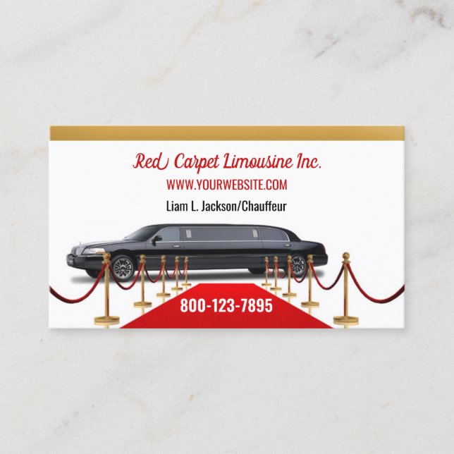 Black Limousine Business Card (Front)