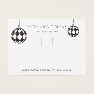 Black Line Art Bauble Festive Hairclip Display