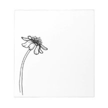 Black Line Floral Notepad Perfect for Notes