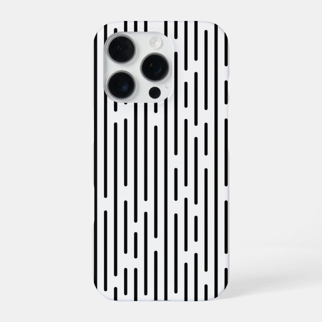 Black Line Geometric Pattern iPhone Case (Back)