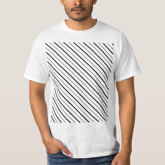 Black Line Geometry Simple T-Shirt (Front)