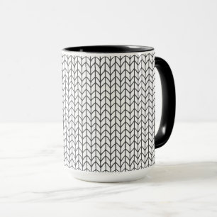 BLACK LINE KNIT Black Combo Mug