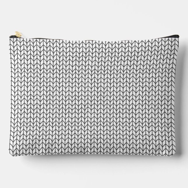 BLACK LINE KNIT Large Accessory Pouch (Front)