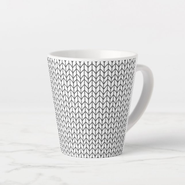 BLACK LINE KNIT Latte Mug  (Right Angle)