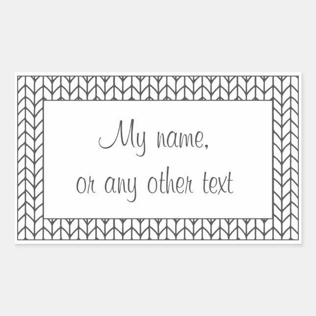 BLACK LINE KNIT Rectangle Matte Stickers + Text  (Front)