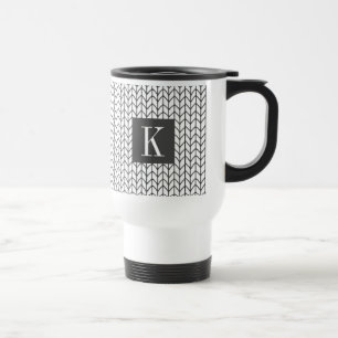 BLACK LINE KNIT Travel Mug + Initial II