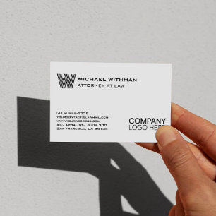 BLACK LINE MONOGRAM  BUSINESS LOGO  CARD
