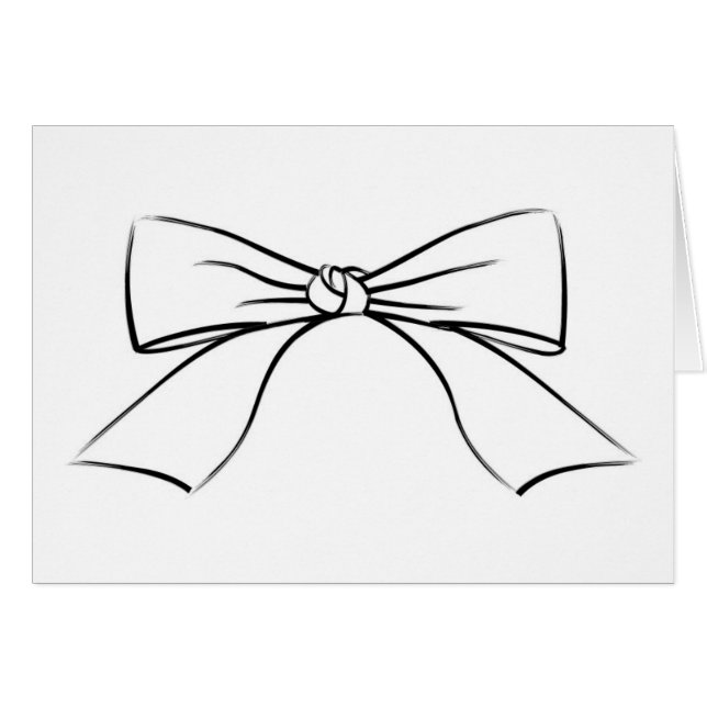 Black Line Ribbon Bow (Front Horizontal)