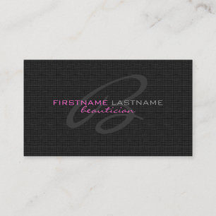 Black Linen Burlap Texture Beautician Card