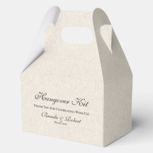 Black linen Simple Script Hangover Recovery Kit Fa Favour Box