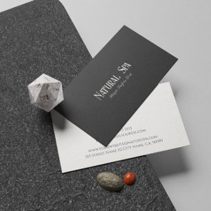 Black Linen Texture Natural Spa Therapist Business Card