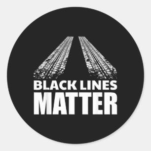 Black Lines _ Cool Vehicle Car Burnout Gag Gift Classic Round Sticker