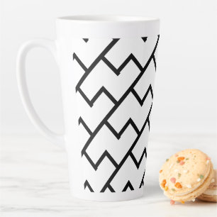 Black Lines  Large Latte Mug