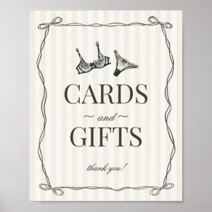 Black Lingerie Bachelorette Cards and Gifts Sign