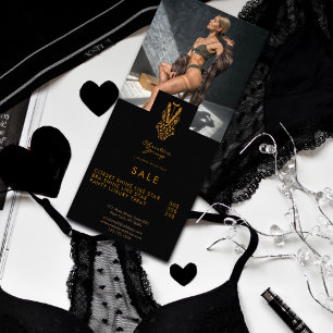 Black Lingerie Boutique Photo Information Prices Rack Card