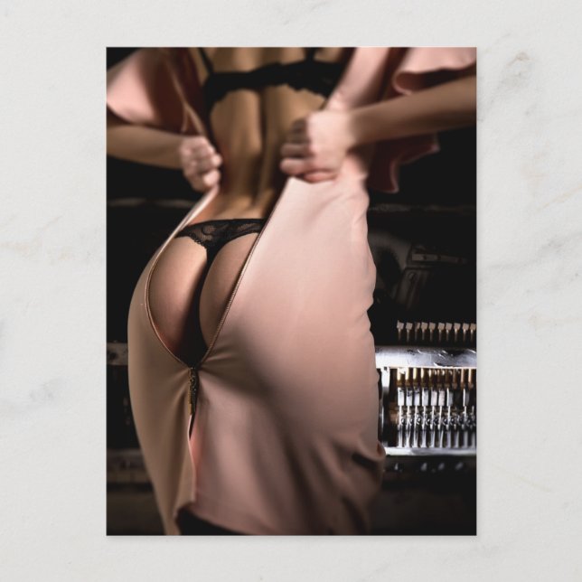 Black lingerie photo postcard (Front)