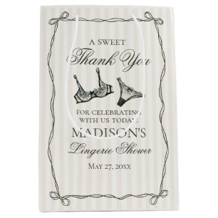 Black Lingerie Shower Bachelorette Party Favor Medium Gift Bag