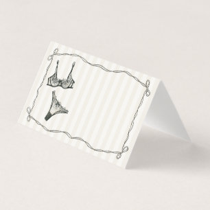 Black Lingerie Shower Bow Place Card Table Decor