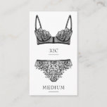 Black Lingerie Size Insert Card<br><div class="desc">Lingerie insert card featuring feminine bra and panties. Customise with the bride's undergarment measurements. Great to enclose with bachelorette party invitations to ask the girls to bring the bride something special for the honeymoon.</div>