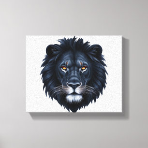Black Lion Face Canvas Print