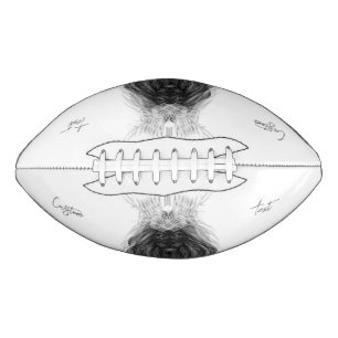 Black Lion with Antlers Crown and Monogram American Football