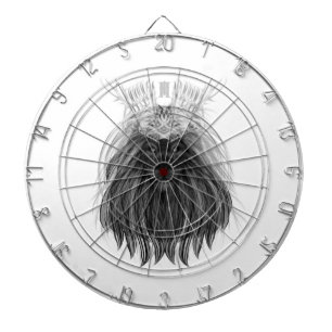 Black Lion with Antlers Crown and Monogram Dartboard