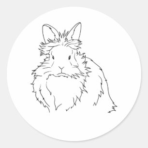 Black Lionhead Rabbit Gift Classic Round Sticker