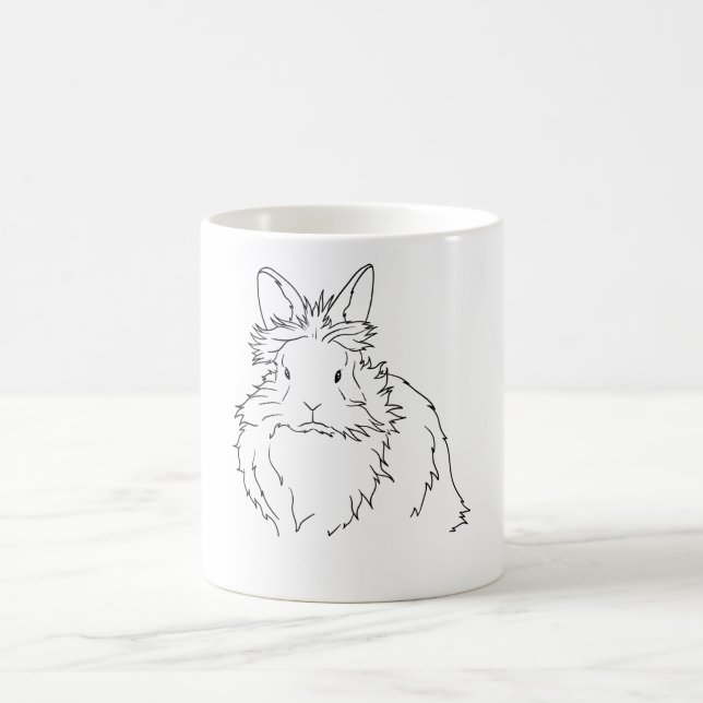 Black Lionhead Rabbit Gift Coffee Mug (Center)