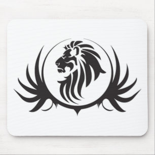 Black Lions Head Mouse Mat