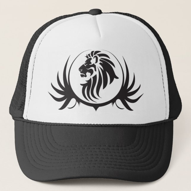 Black Lions Head Trucker Hat (Front)