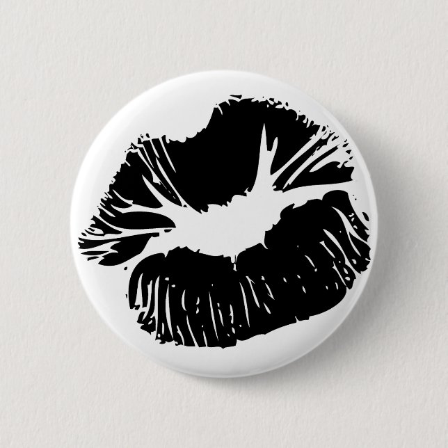 Black Lips 6 Cm Round Badge (Front)