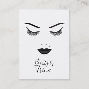 Black Lips Makeup Face Eyebrows Lips Glam Beauty Business Card