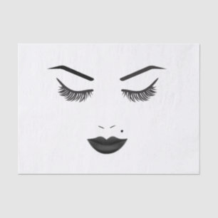 Black Lips Makeup Face Eyebrows Lips Glam Beauty Tissue Paper