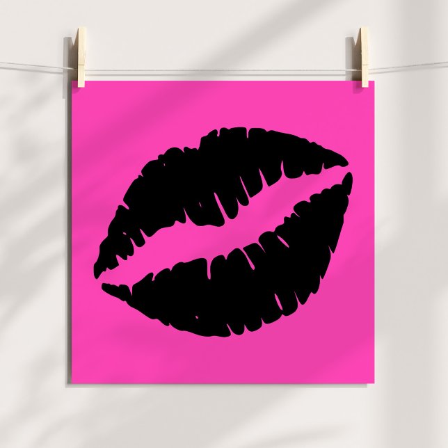 Black Lipstick on Pink Poster (Black Lipstick on Pink Poster)