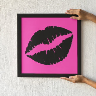 Black Lipstick on Pink Poster