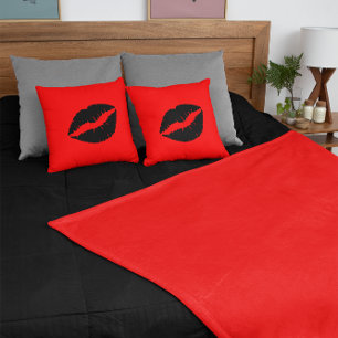 Black Lipstick on Red Cushion