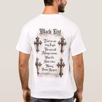 Black List Back Print T-Shirt