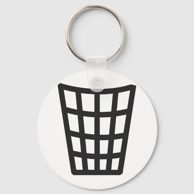 black litter bin icon key ring (Front)