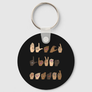 Black Lives ASL Sign Language Hand Signs Deaf Mute Key Ring