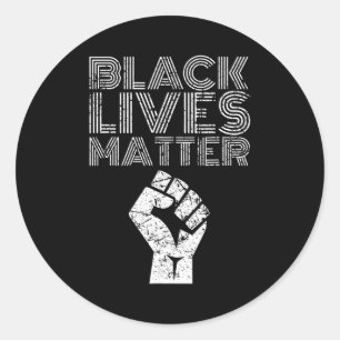 Black Lives Blm Human Rights Black History Month  Classic Round Sticker