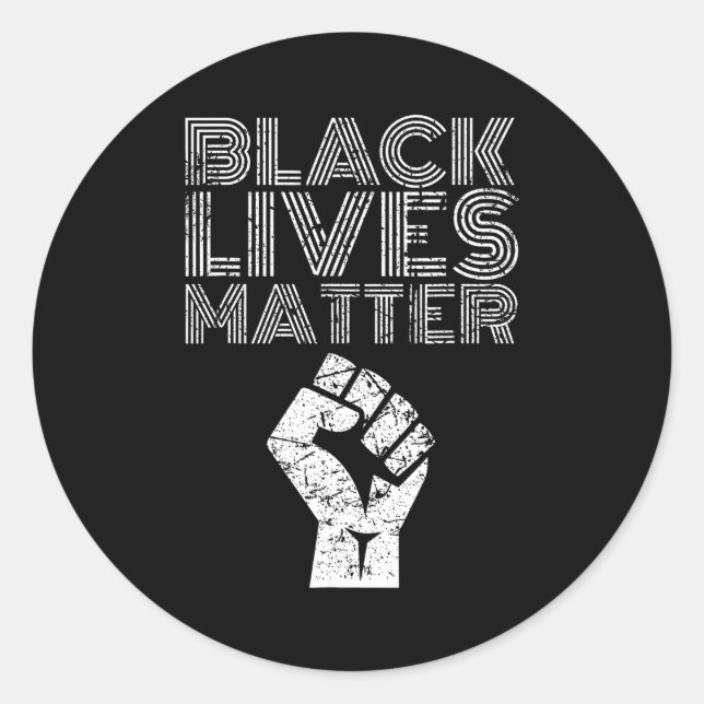Black Lives Blm Human Rights Black History Month  Classic Round Sticker (Front)