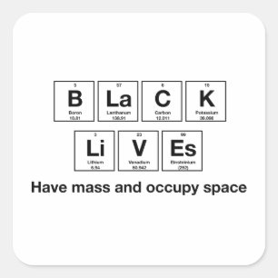 Black Lives - Chemical Symbols Glossy Stickers