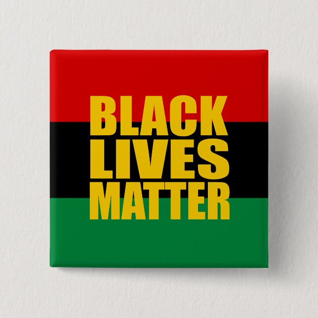 “BLACK LIVES MATTER” 15 CM SQUARE BADGE (Front)