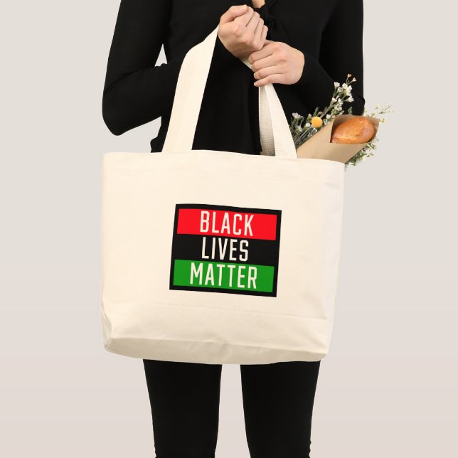 Black Lives Matter 2 Large Tote Bag (Front (Product))