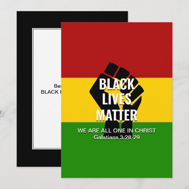 BLACK LIVES MATTER All One In CHRIST Christian BHM Holiday Card (Front/Back)