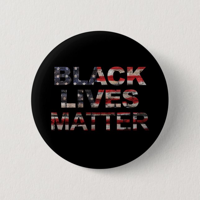 Black Lives Matter | American Flag 6 Cm Round Badge (Front)