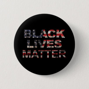 Black Lives Matter   American Flag 6 Cm Round Badge